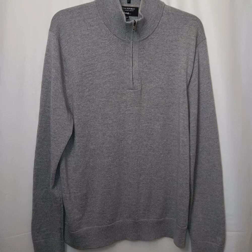BANANA REPUBLIC by BARUFFA QUARTER ZIP WOOL SWEATER